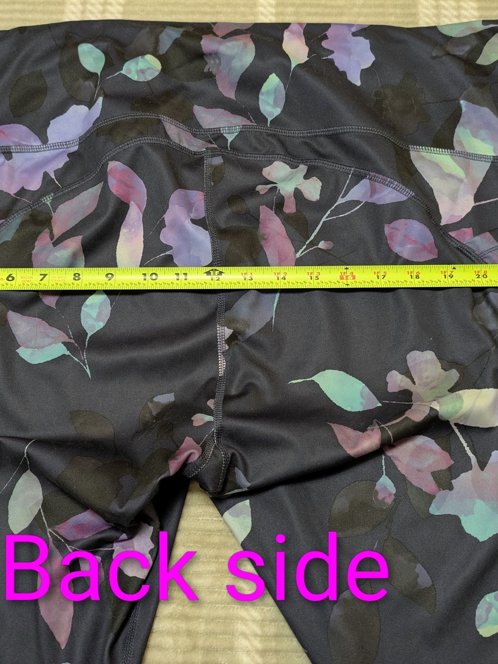 High-Waist Floral Print 7/8 Leggings - Blue - EUC - Picture 8 of 10